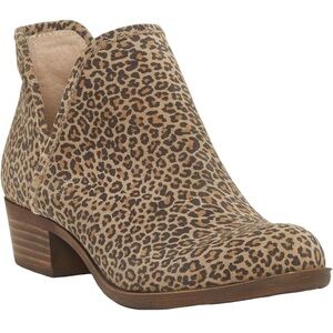 Lucky Brand Tan Ankle Booties with Suede Finish